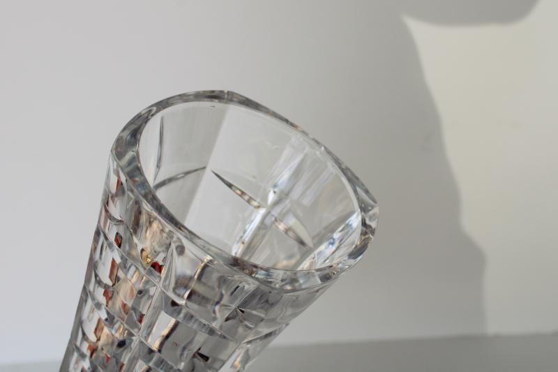vintage French lead crystal vase, Cristal d'Arques Soliflor pattern