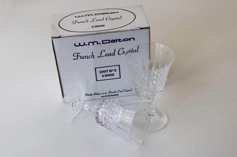 vintage French lead crystal wine glass goblets, Dalton Cristal d'Arques Verite