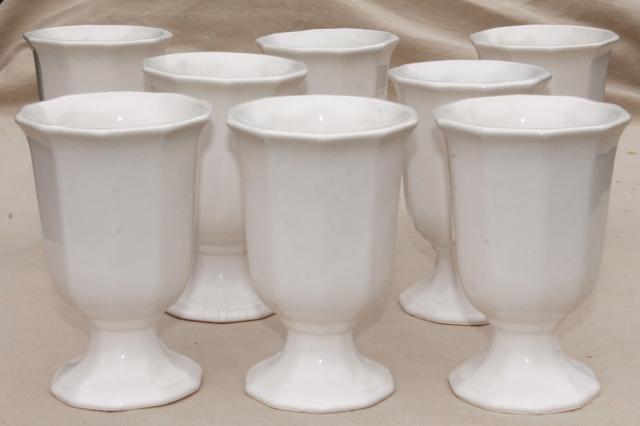 vintage Georges Briard designed Pfaltzgraff Heritage white stoneware wine goblets