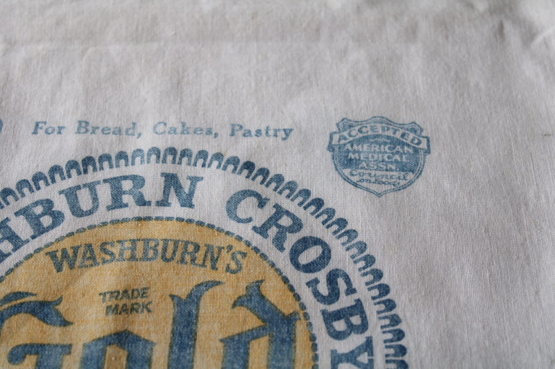vintage Gold Medal flour printed cotton bags, feed sack fabric w/ nice old graphics