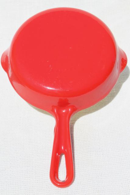 vintage Griswold cast iron enamel 6 inch skillet, red enameled small ...