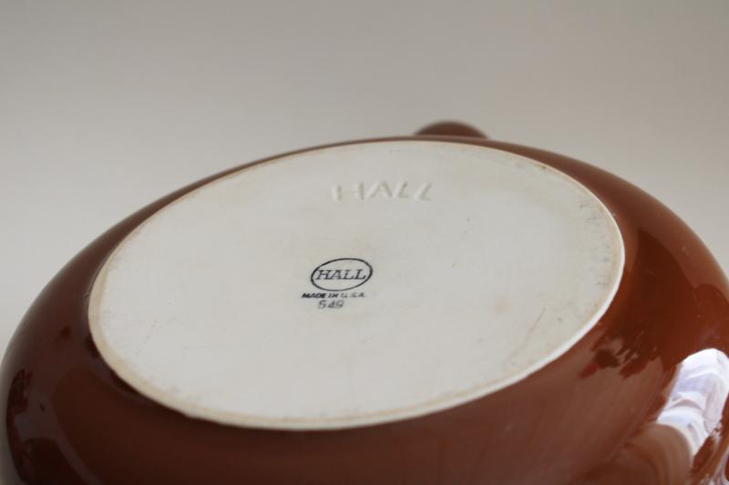 vintage Hall ironstone china stick handle casserole, western style restaurant ware 