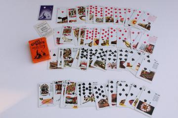 vintage Halloween graphics Gypsy Witch fortune telling playing cards complete set
