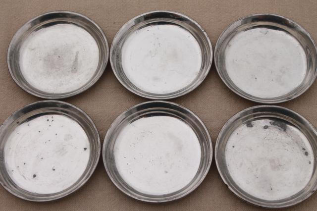 vintage Hanle & Debler pewter plates - small side dishes, butter pats, coasters?