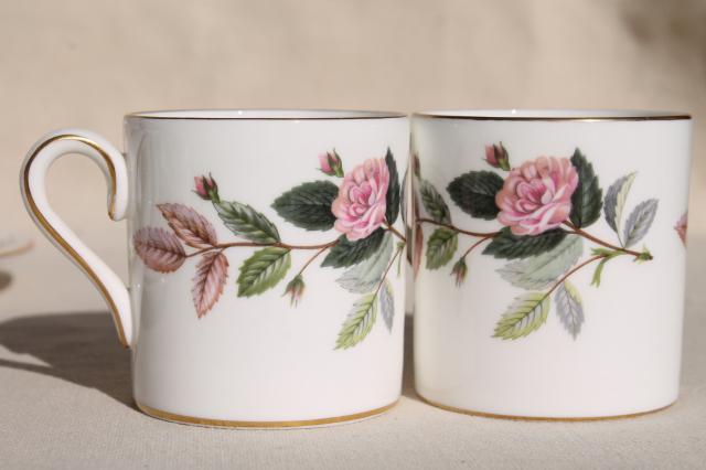 vintage Hathaway Rose Wedgwood china demitasse coffee cups & saucers set of 10