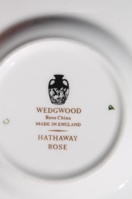 vintage Hathaway Rose Wedgwood china demitasse coffee cups & saucers set of 10