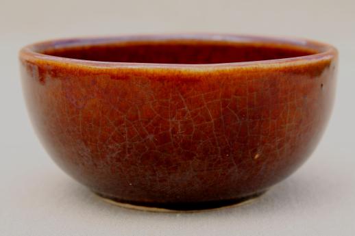 vintage Heinz McCoy pottery brown glazed bowl, stoneware bean pot bowl
