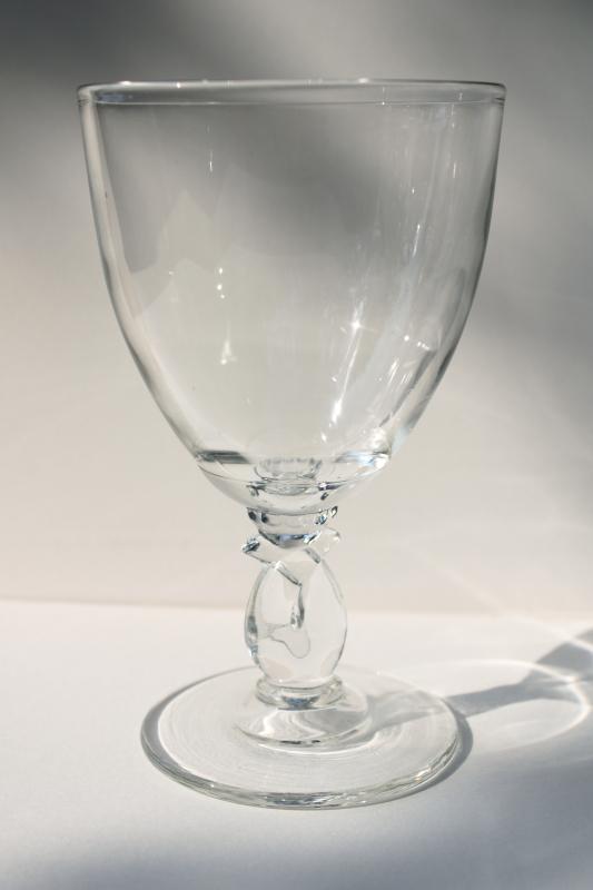 vintage Heisey Lariat pattern elegant glass water goblets big wine glasses