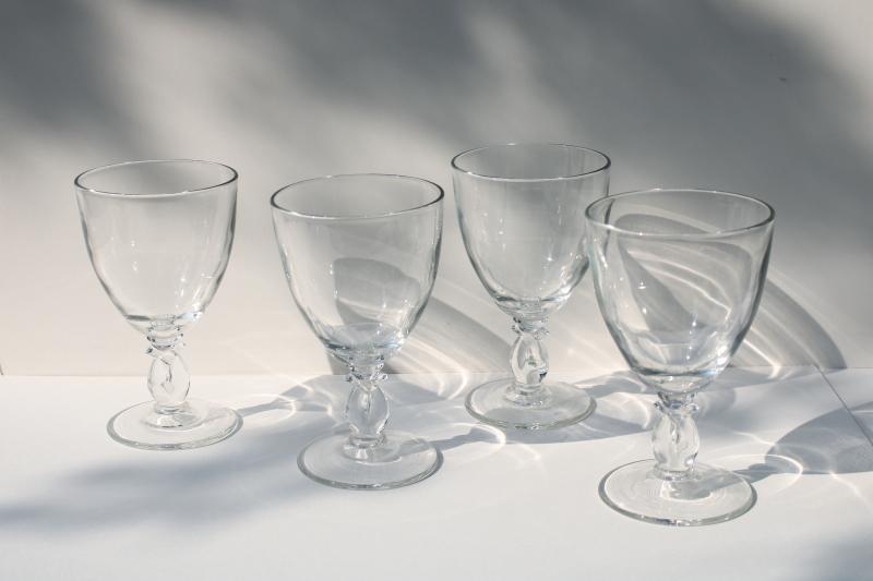 vintage Heisey Lariat pattern elegant glass water goblets big wine glasses