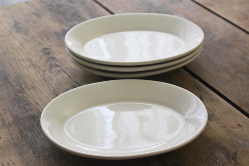 vintage Homer Laughlin Best China ivory white ironstone oval platter plates set