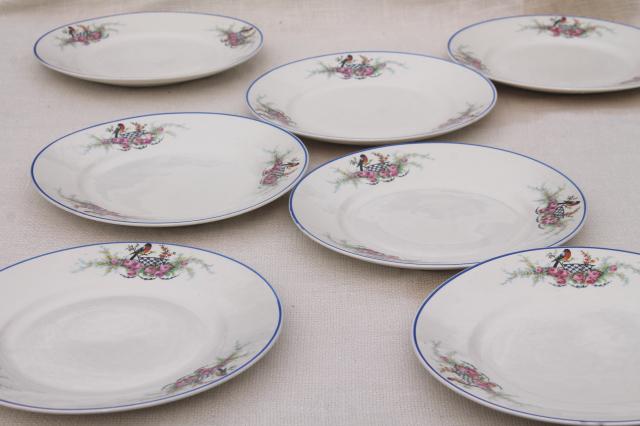 vintage Homer Laughlin bluebird china, plates, tea cups & saucers set for 6