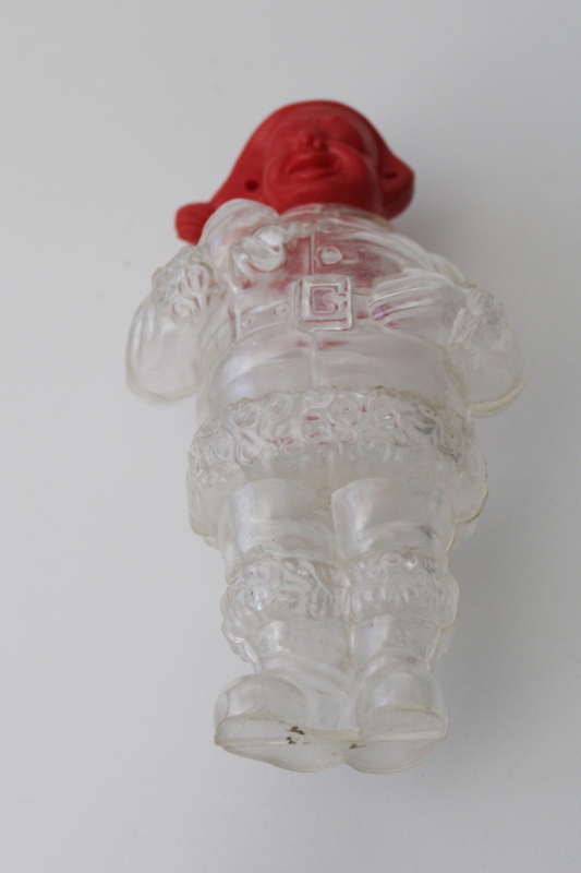 vintage Hong Kong plastic Christmas candy container, large Santa or elf decoration