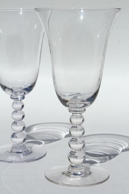 vintage Imperial Candlewick stemware, tall water goblets or wine glasses set of 6
