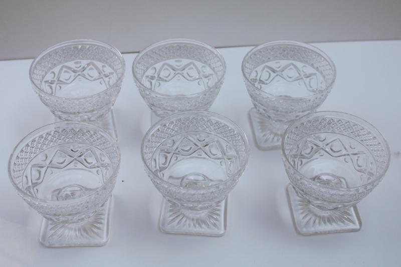 vintage Imperial Cape Cod crystal clear glass champagne glasses or dessert dishes