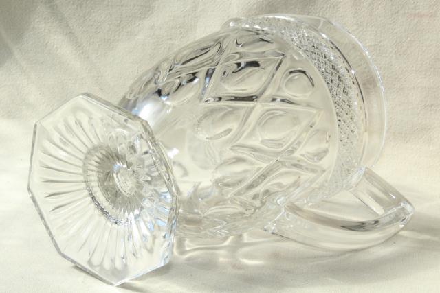 vintage Imperial Cape Cod ice lip pitcher, heavy crystal clear pressed glass