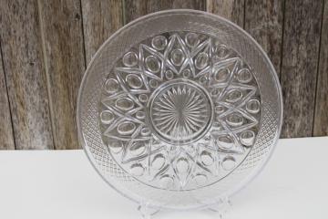 vintage Imperial Cape Cod pattern glass cake or torte plate, large round flat tray
