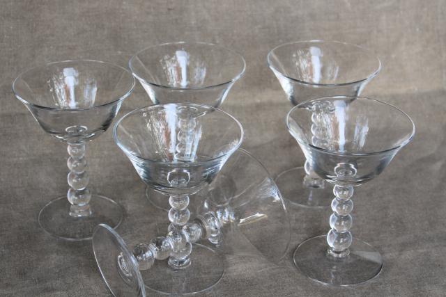 vintage Imperial candlewick crystal clear glass champagne glasses coupe saucer champagnes