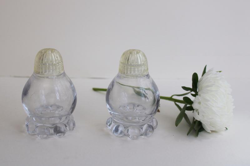vintage Imperial candlewick pattern glass salt and pepper shakers S&P set