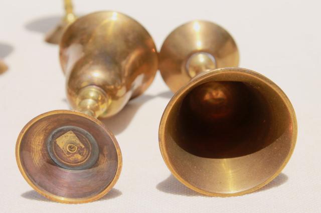 vintage Indian brass tray & set of tiny goblet wine glasses, solid brass