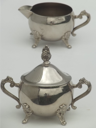 vintage International silver silverplated cream pitcher & sugar bowl set