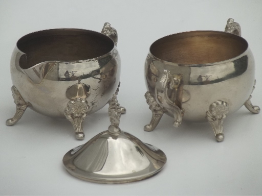 vintage International silver silverplated cream pitcher & sugar bowl set