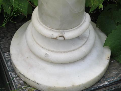 vintage Italian alabaster marble column lamp pedestal stand