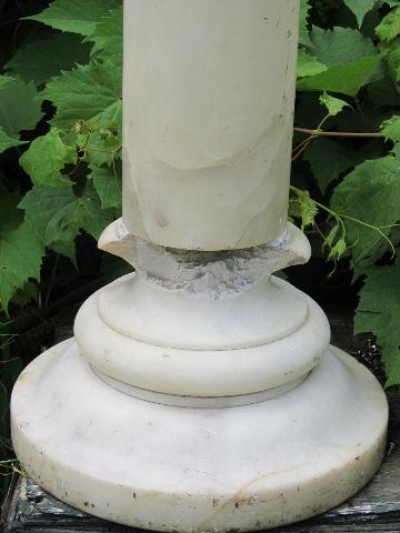 vintage Italian alabaster marble column lamp pedestal stand