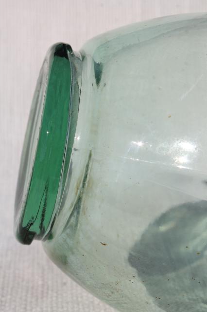 vintage Italian glass wine bottle, round blob flat bottom bottle for candle holder or vase