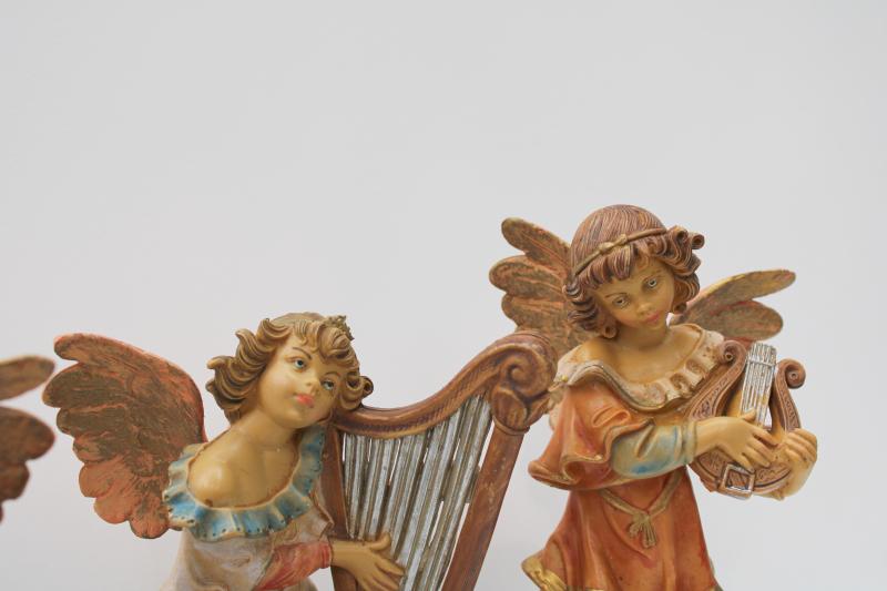 vintage Italy Christmas angels, large plastic figures for Nativity scene