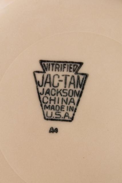 vintage Jackson China Jac - Tan adobe brown ironstone restaurant ware plates