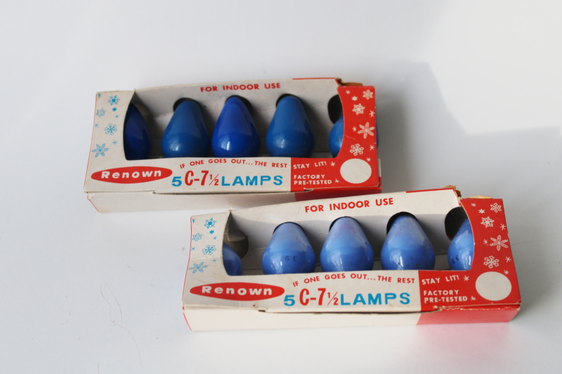 vintage Japan C7 Christmas light bulbs in cute original packages w/ Santa