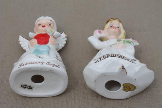 vintage Japan ceramic little girl angels, birth month February birthday ...