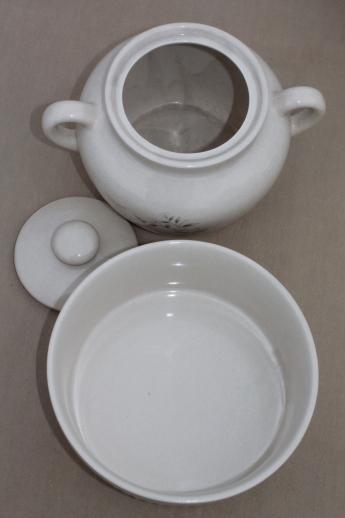 vintage Japan stoneware baking dishes / serving pieces lot, Southampton grey floral