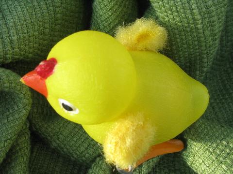 vintage Japan wind-up yellow chick toy for Easter basket or decoration