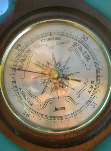 vintage Jason barometer for weather forecasting, mid century Japan