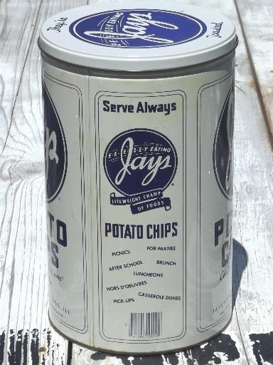 vintage Jay's potato chips tin canister