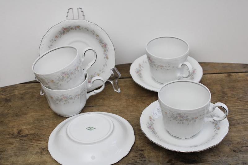 vintage Johann Haviland Bavaria Floral Splendor pattern china cups & saucers