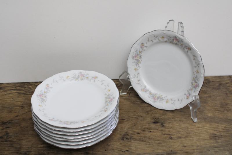 vintage Johann Haviland Bavaria china, Floral Splendor pattern bread plates never used<