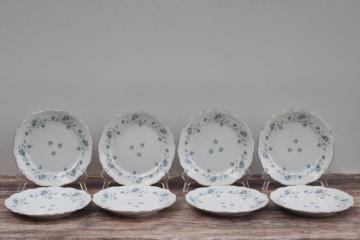 vintage Johann Haviland Blue Garland pattern china salad plates, never used set of 8