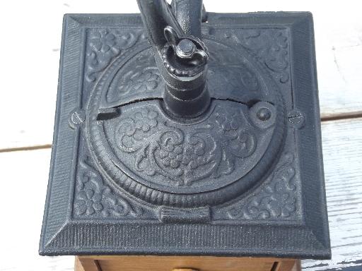 vintage John Wright working reproduction antique hand crank grinder coffee mill