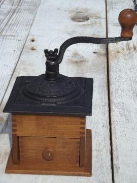vintage John Wright working reproduction antique hand crank grinder coffee mill
