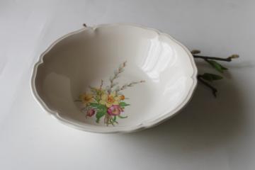 vintage Knowles china salad / serving bowl Easter spring flowers daffodils tulips willow buds