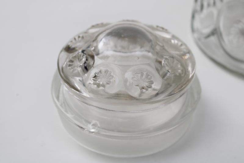 vintage LE Smith moon and stars clear glass kitchen canister, flour or cookie jar