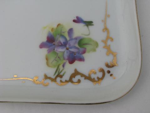 vintage Lefton hand painted china dresser or vanity tray