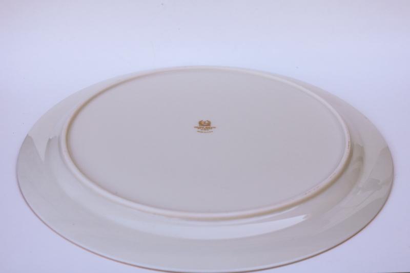 vintage Lenox china cake or torte plate, golden wreath laurel on ivory porcelain 