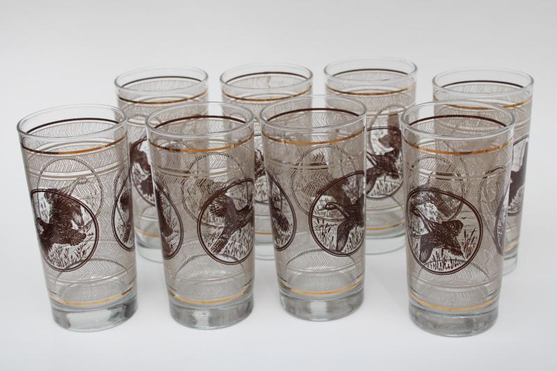 Set of 8 Vintage Highball Glasses by Cera in the Old World Map