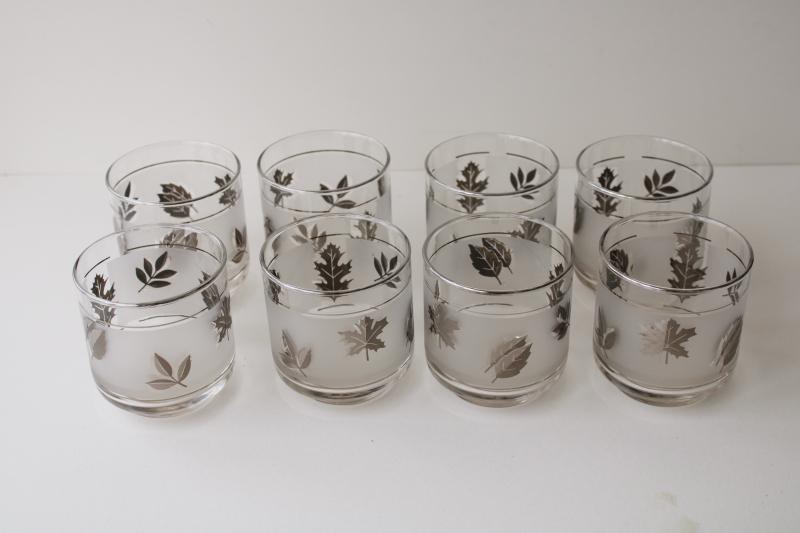 Vintage Suburban Barware: Libbey Silver Foliage Glasses - Lamoka Ledger