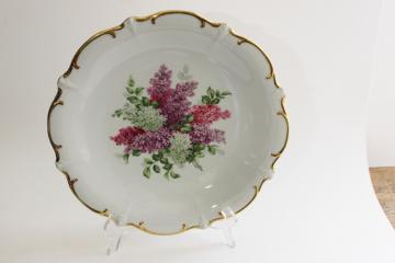 vintage Lilac Time large round tray or cake plate, E&R mark china Schumann Bavaria