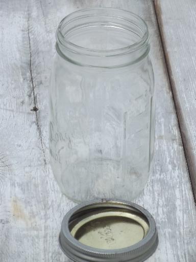 vintage LongLife widemouth canning jar, Long Life glass mason jar