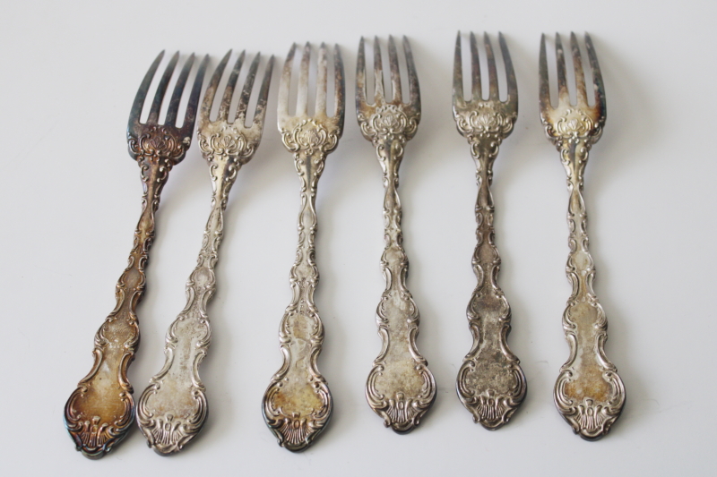 vintage Louis de France Birks Regency silver plate, forks  pastry or cake forks